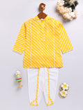 Boy's Yellow Cotton Kurta Dhoti Set