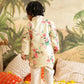 Boy's' Yellow Floral Printed Cotton Kurta Pyjama Set