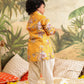 Boy's Yellow Floral Printed Kurta Patiala Set