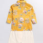 Boy's Yellow Floral Printed Kurta Patiala Set
