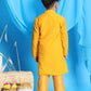 Boy's' Yellow Mirror Kurta Pyjama Set