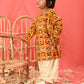 Boy's' Yellow Patola Print Festive Kurta Pyjama Set