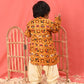 Boy's' Yellow Patola Print Festive Kurta Pyjama Set