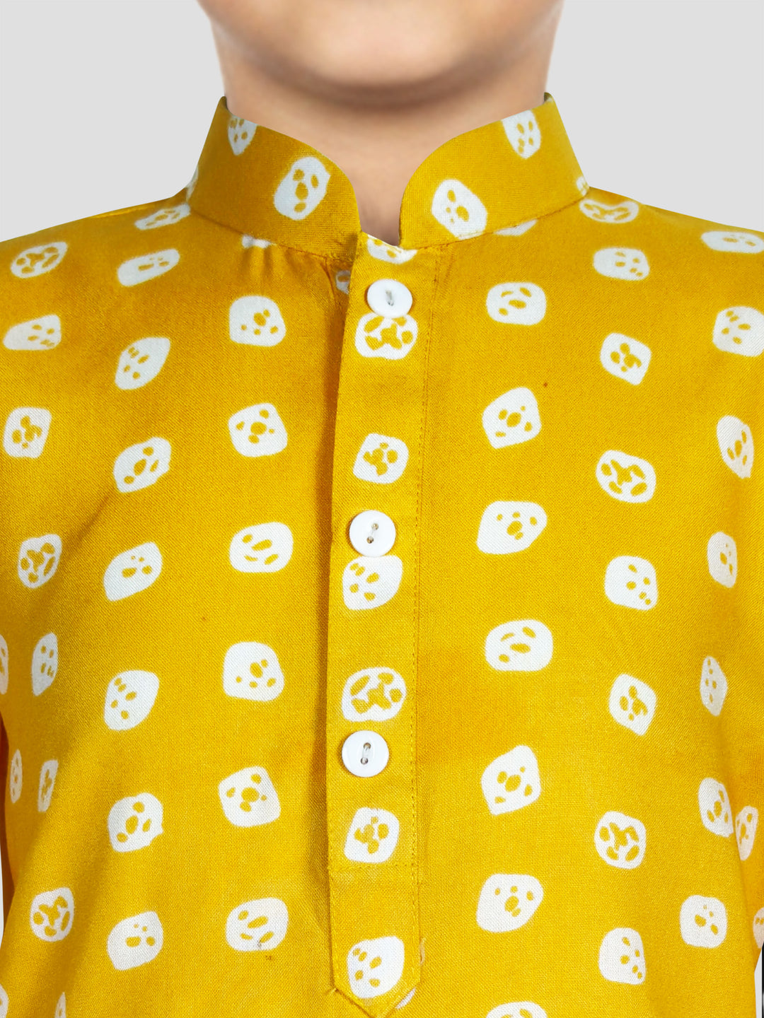 Boys Yellow Linen Slub Kurta Pyjama Set