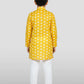 Boys Yellow Linen Slub Kurta Pyjama Set