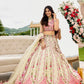 Cream- Tissue Fabric Sequins embroidery Semi-Stitched Lehenga Unstitched Blouse With Dupatta