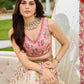 Cream- Tissue Fabric Sequins embroidery Semi-Stitched Lehenga Unstitched Blouse With Dupatta