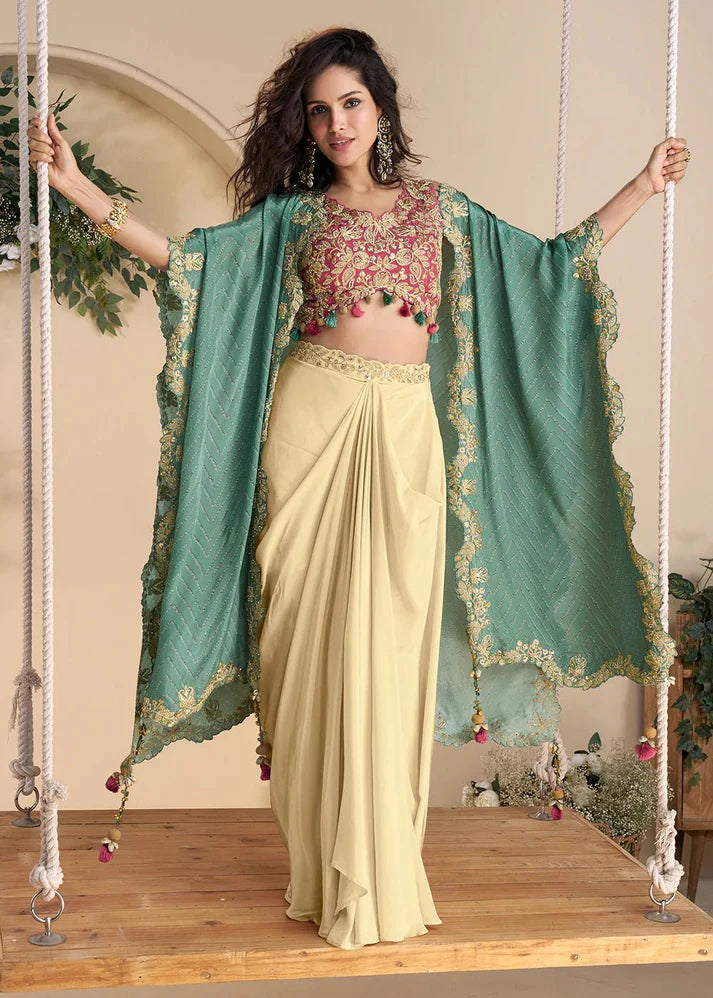Creamy Pink Embroidered Shrug SWYN