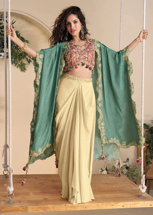 Creamy Pink Embroidered Shrug SWYN