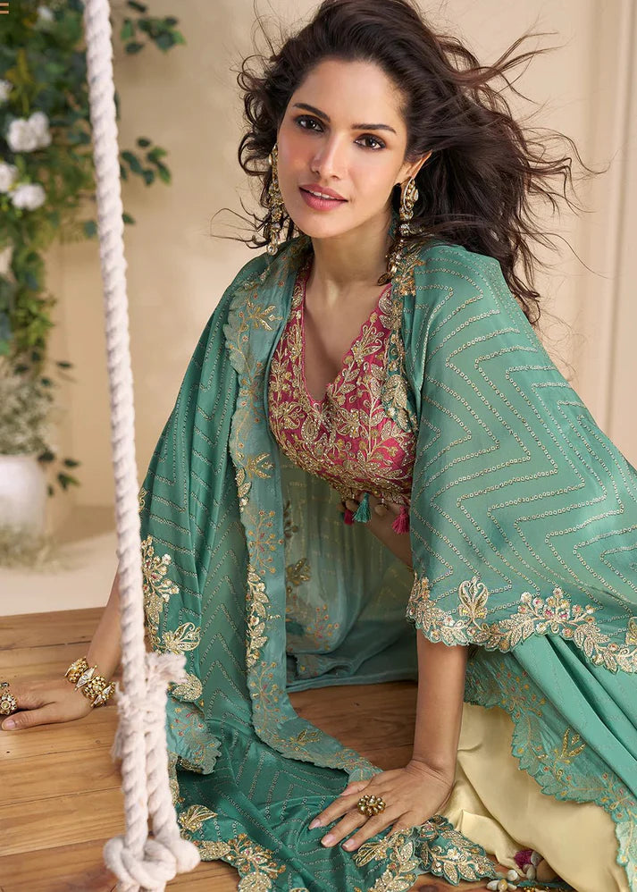 Creamy Pink Embroidered Shrug SWYN