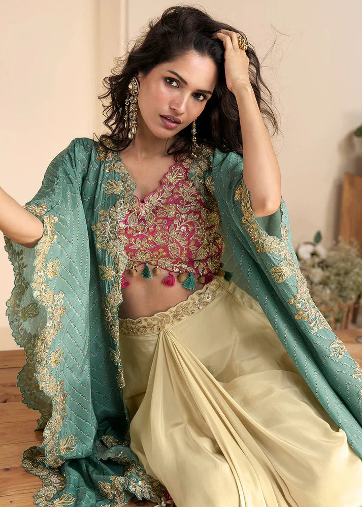 Creamy Pink Embroidered Shrug SWYN