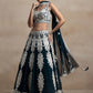 Glamorous Dark Green Thread Embroidered Georgette Lehenga Choli