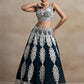Glamorous Dark Green Thread Embroidered Georgette Lehenga Choli