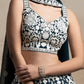 Glamorous Dark Green Thread Embroidered Georgette Lehenga Choli