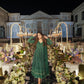 Embroidery Zari Sequins-work Faux Georgette Green Gown with Dupatta