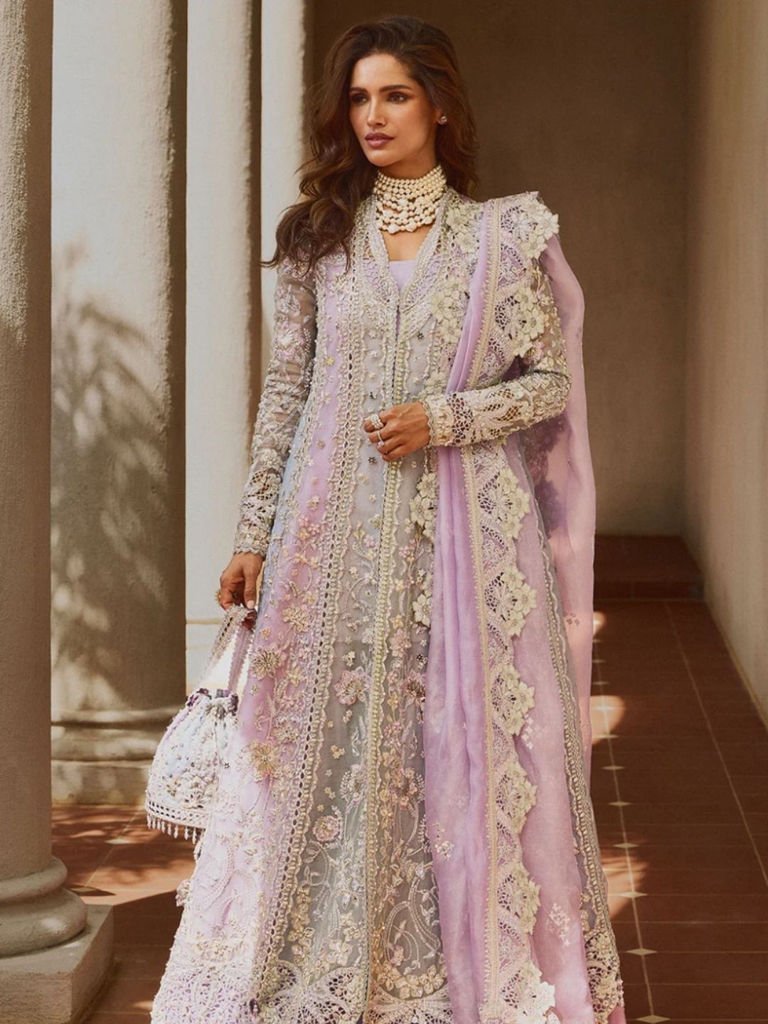 Embroidered Hand Embellished Soraya Orchid Suit