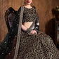 Black & Gold-Toned Embroidered Semi-Stitched Lehenga & Unstitched Blouse With Dupatta