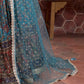 Blue & Brown Embellished Semi-Stitched Lehenga & Unstitched Blouse With Dupatta