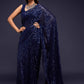 Navy Blue Fully Sequined Georgette Party Wear Saree