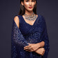 Navy Blue Fully Sequined Georgette Party Wear Saree