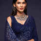 Navy Blue Fully Sequined Georgette Party Wear Saree