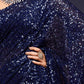 Navy Blue Fully Sequined Georgette Party Wear Saree