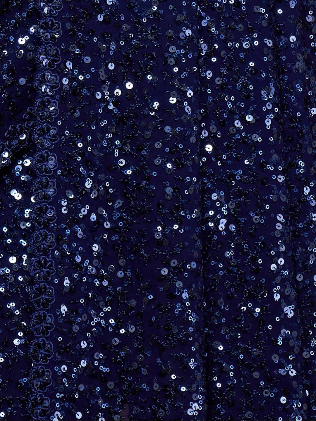 Navy Blue Fully Sequined Georgette Party Wear Saree