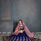 Blue & Gold-Toned Embroidered Semi-Stitched Lehenga & Unstitched Blouse With Dupatta