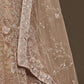 Champagne & Gold-Toned Embroidered Semi-Stitched Lehenga & Unstitched Blouse With Dupatta