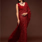 Ruby Red Fully Sequined Georgette Party Wear Saree