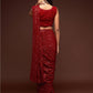Ruby Red Fully Sequined Georgette Party Wear Saree