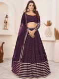 Embellished Sequinned Semi-Stitched Lehenga & Unstitched Blouse With Dupatta