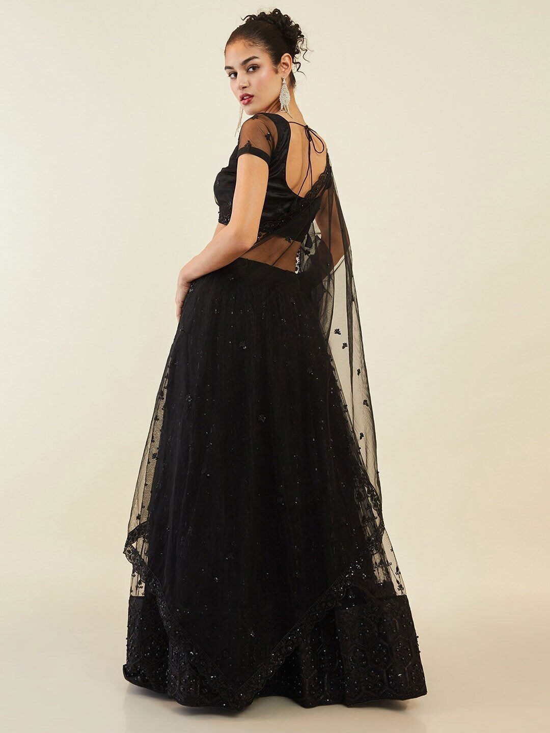 Embellished Sequinned Semi-Stitched Lehenga & Unstitched Blouse With Dupatta