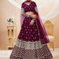Embroidered Mirror Work Semi-Stitched Lehenga Choli With Dupatta
