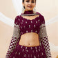 Embroidered Mirror Work Semi-Stitched Lehenga Choli With Dupatta