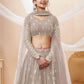 Embroidered Mirror Work Semi-Stitched Lehenga Choli With Dupatta