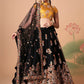 Embroidered Mirror Work Semi-Stitched Lehenga & Unstitched Blouse With Dupatta