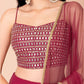 Embroidered Mirror Work Semi-Stitched Lehenga & Unstitched Blouse With Dupatta