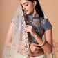 Embroidered Mirror Work Semi-Stitched Lehenga & Unstitched Blouse With Dupatta