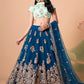 Embroidered Mirror Work Semi-Stitched Lehenga & Unstitched Blouse With Dupatta