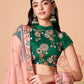 Embroidered Mirror Work Semi-Stitched Lehenga & Unstitched Blouse With Dupatta