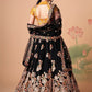 Embroidered Mirror Work Semi-Stitched Lehenga & Unstitched Blouse With Dupatta