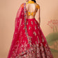 Embroidered Mirror Work Semi-Stitched Lehenga & Unstitched Blouse With Dupatta