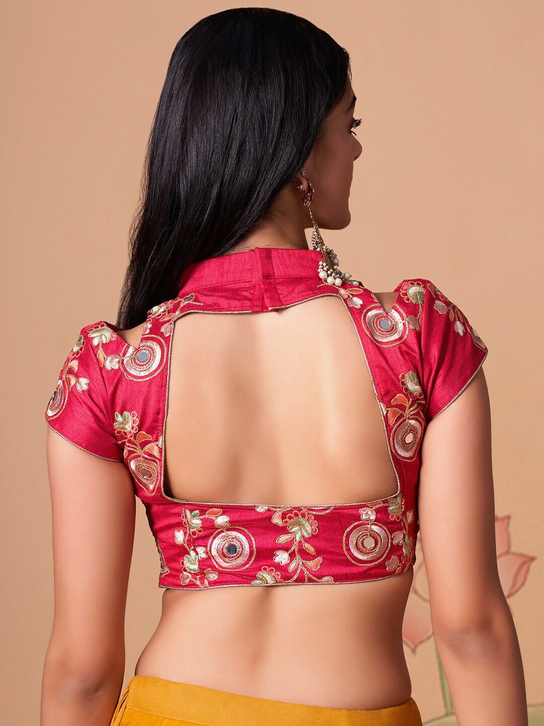 Embroidered Mirror Work Semi-Stitched Lehenga & Unstitched Blouse With Dupatta