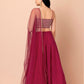 Embroidered Mirror Work Semi-Stitched Lehenga & Unstitched Blouse With Dupatta