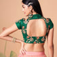 Embroidered Mirror Work Semi-Stitched Lehenga & Unstitched Blouse With Dupatta