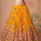 Embroidered Mirror Work Semi-Stitched Lehenga & Unstitched Blouse With Dupatta