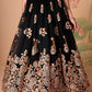 Embroidered Mirror Work Semi-Stitched Lehenga & Unstitched Blouse With Dupatta