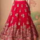 Embroidered Mirror Work Semi-Stitched Lehenga & Unstitched Blouse With Dupatta