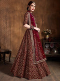 Embroidered Semi-Stitched Lehenga & Unstitched Blouse With Dupatta